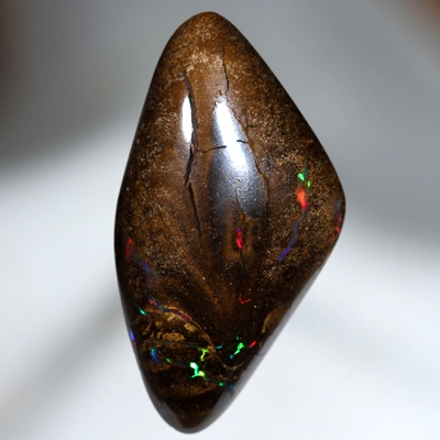 SOLID BOULDER OPAL Sparkling red, green and gold amongst patterned boulder opal SEE VIDEO